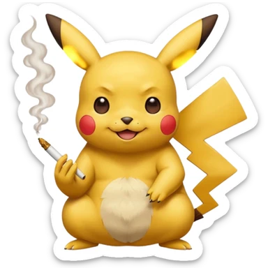 Pikachu smoking weed sticker