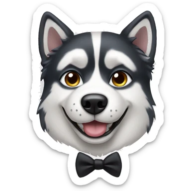Husky dog wearing tuxedo with mustache  sticker