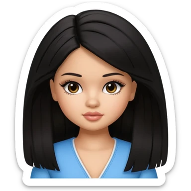 selena gomez as pretty bratz baddie, black hair sticker