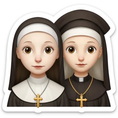 A female rat as a catholic nun and another rat as a catholic priest sticker