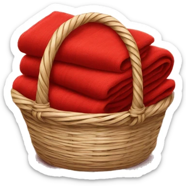 Basket of red blankets sticker
