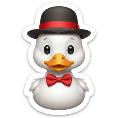 A cartoon very Italian duck sticker