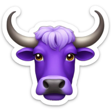purple yak moustache sticker
