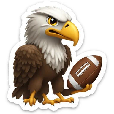 Eagle holding a football sticker