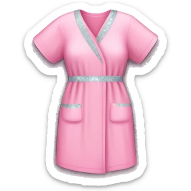 Pink hospital gown with glitter sticker