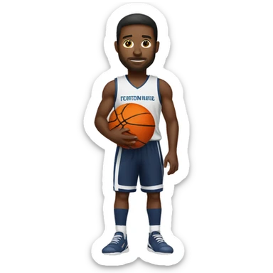 basketball player with football in hand sticker