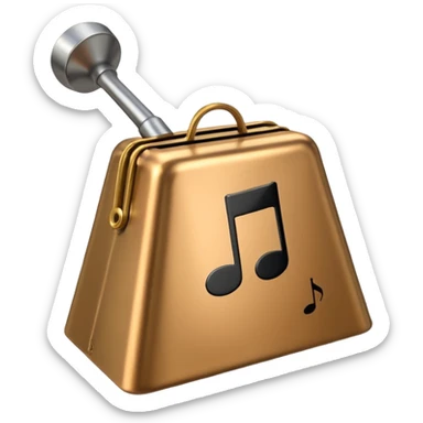 cowbell with musical notes sticker