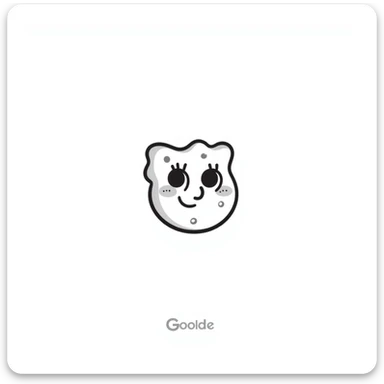 A happy hand-drawn sponge character with a big smile sticker