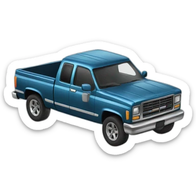 jacked up pickup truck sticker