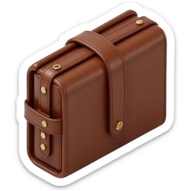 detailed leather wallet, skeuomorphism icon style sticker