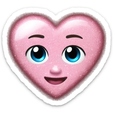 Baby pink glitter heart  sticker