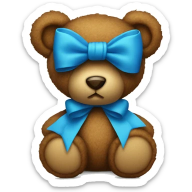 Blue bow on the teddy bear  sticker