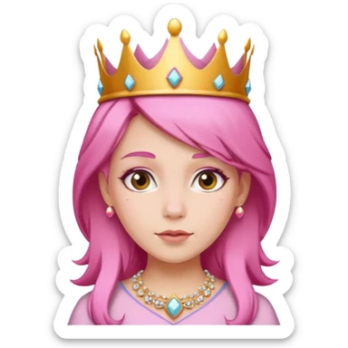 royal princess with pink hair sticker