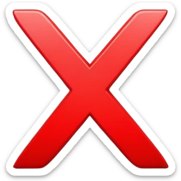bright red X symbol sticker