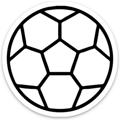 A soccer ball (futbol) with distinctive pentagonal pattern sticker