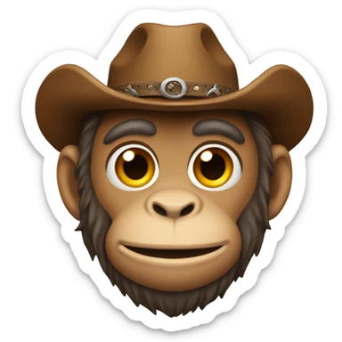monkey head with cowboy h sticker