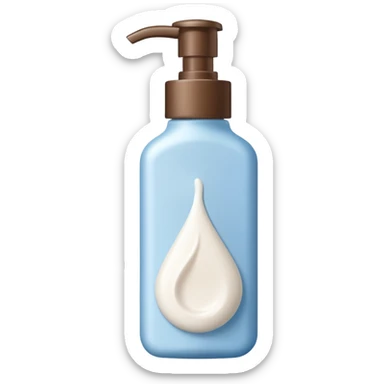 Lotion exiting a lotion bottle sticker