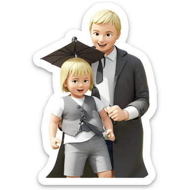 umbrella fun with friends sticker