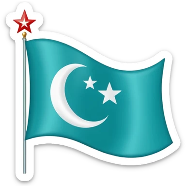 Turkuaz renginde türk bayrağı yapar mısın. Bayrak. I want to flag. Simple. sticker