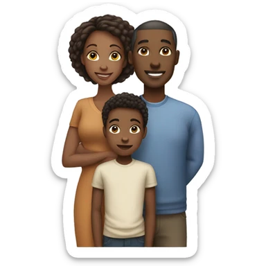 african american Mom, Dad, 4 teen boys 1 child daughter sticker