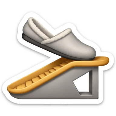 close up of a foot in a slipper on the stairs sticker