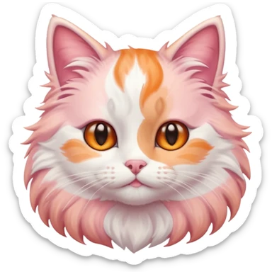 Pinkorangewhite pastel cute cat sticker