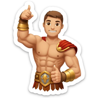 A Muscular Gladiator Arm only showing Thumbs up sticker