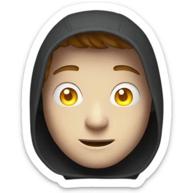 hooded alex mercer with glowing eyes sticker