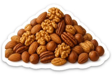 montagna di noci sbucciate, iperrealistici 4k sticker