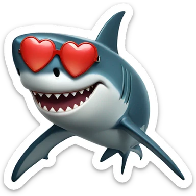 Shark with heart sunglasses  sticker