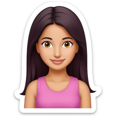 ipretty bratz emoji of katrina kaif wearing a pink top sticker
