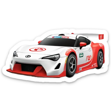 Radio Controlled Toyota 86 shaped like a Formula One race car with exposed wheels  sticker
