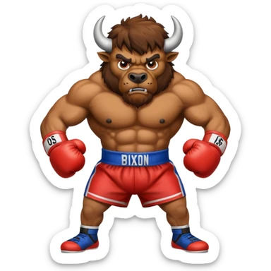 Bison as a boxer sticker