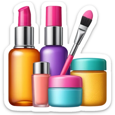 five cosmetic products sticker