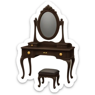 Dark brown Vintage vanity sticker