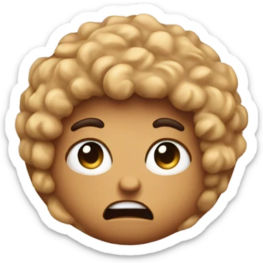 angry cookie with blonde curly hair sticker