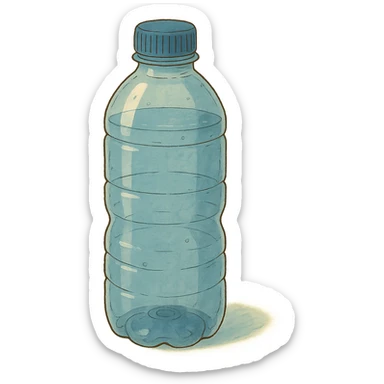 water bottle in ghibli style sticker