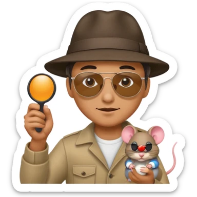 a guy shooting while holding his mouse sticker