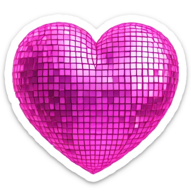Heart like a disco ball in pinl sticker