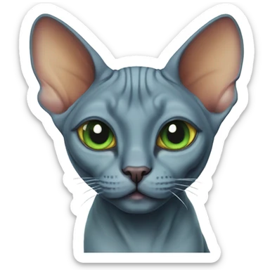 blue sphynx green eyes halloween cat with pumpkins sticker