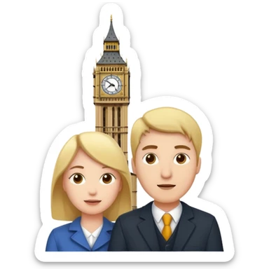London Big ben with couple  sticker