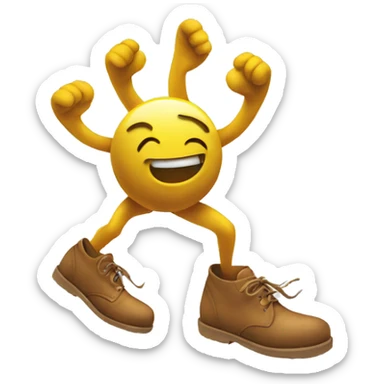 Smiley face with kicking feet sticker