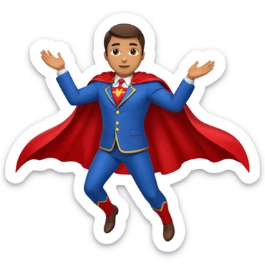 man flying in the sky sticker