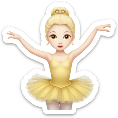 Ballerina with yellow face sticker