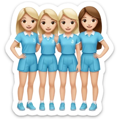 group of cute sorority girls  sticker