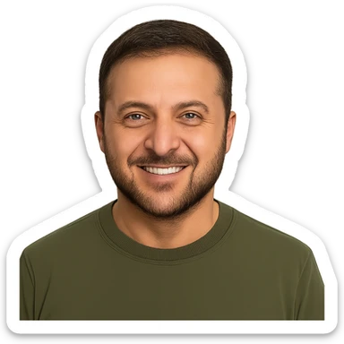 Zelensky smile more realistic sticker