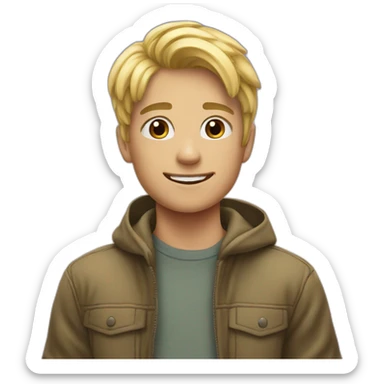 blonde boy in outdoor sky sticker