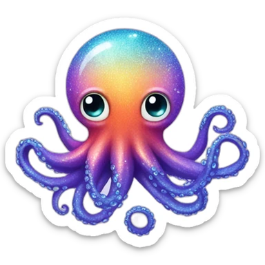 glitter octopus sticker