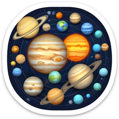 complete solar system with planets sticker