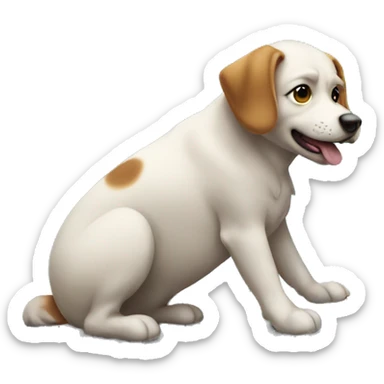 A dog on the roof sticker